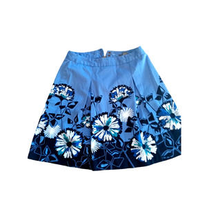 Apt 9  pleated blue flowered skirt, size 4